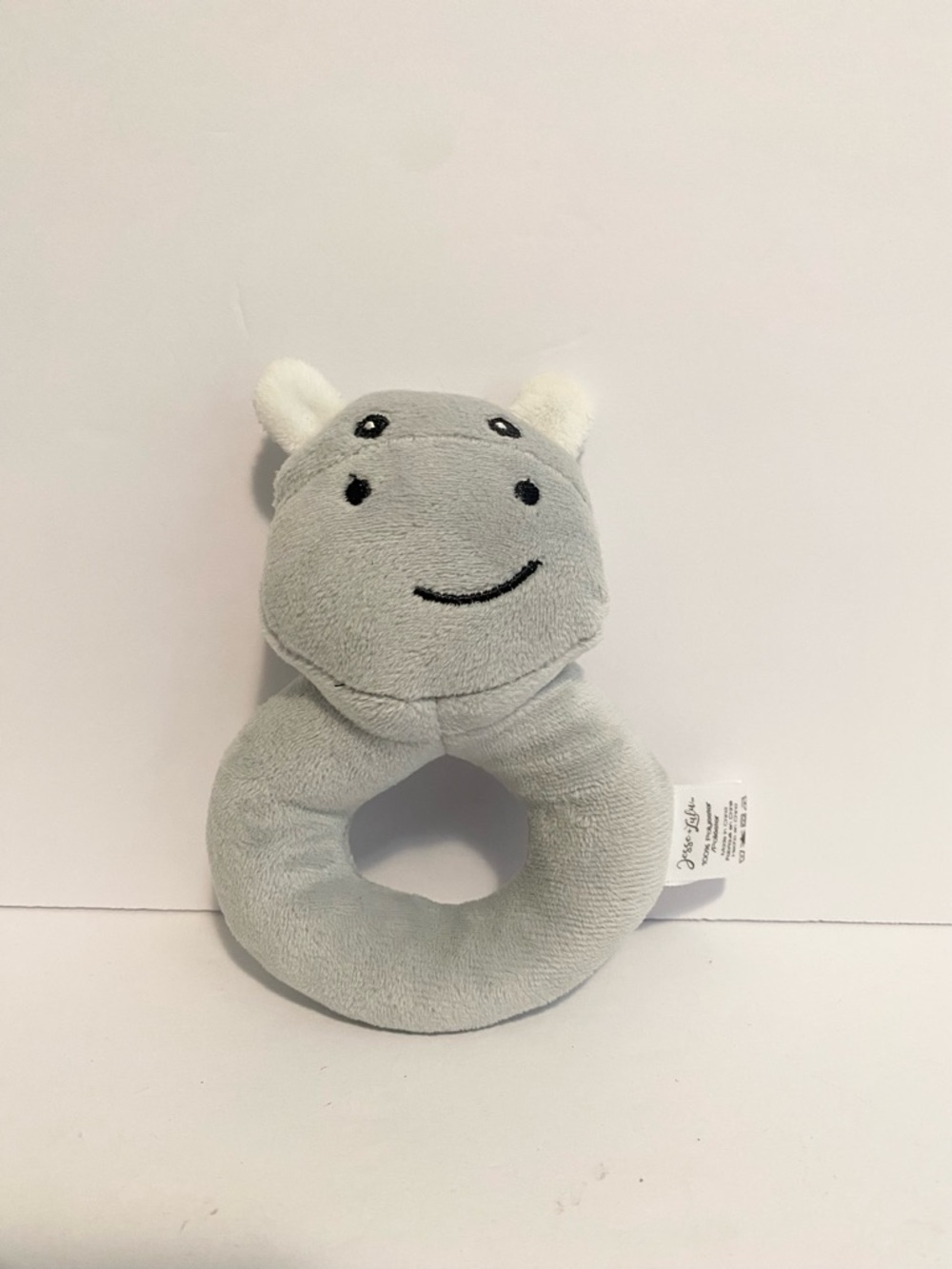 Jesse & Lulu Hippo Rattle Soft Baby Toy Lovey Boy Girl Grasp Plush Stuffed Toy